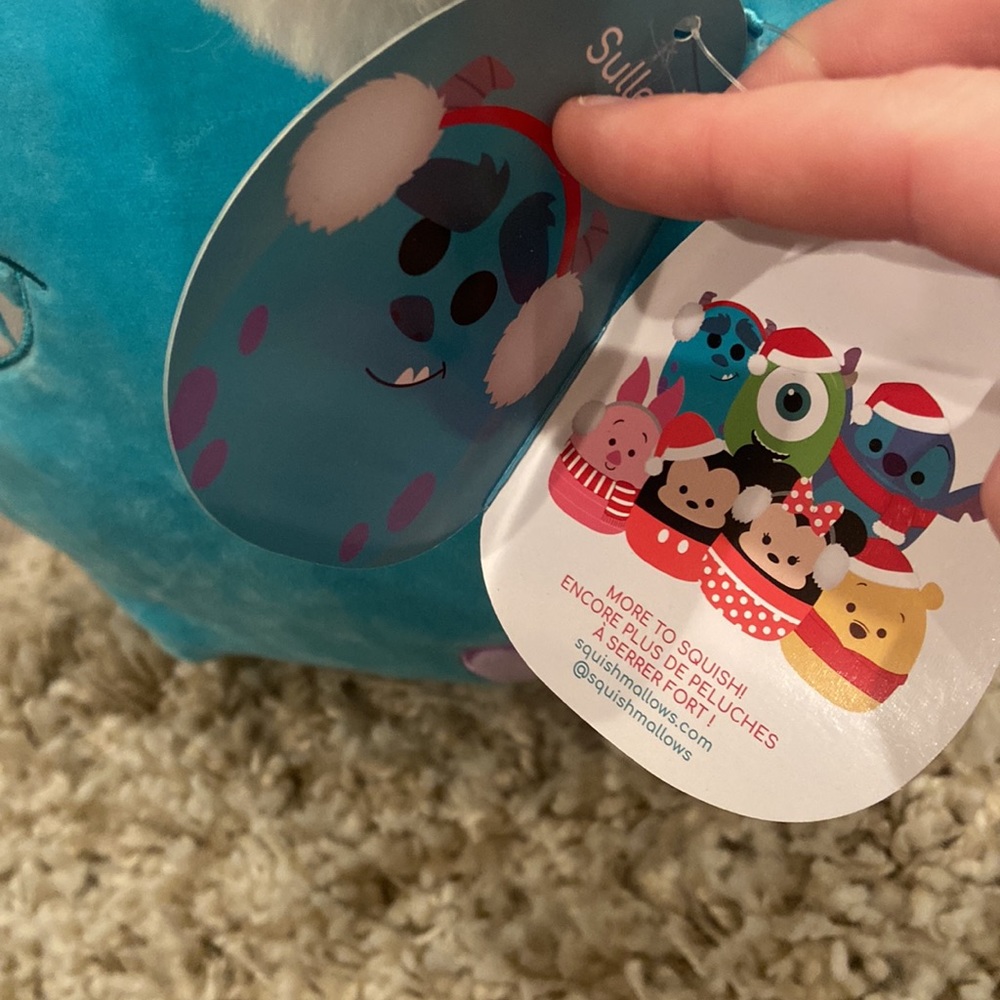 NWT Squishmallow Disney Earmuff Sulley Holiday Plush - Picture 3 of 5